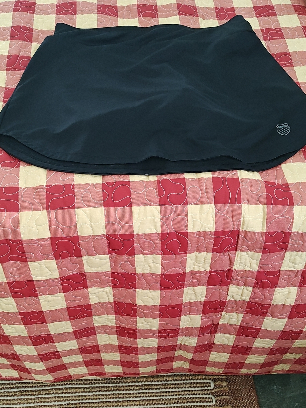 K-Swiss Black Athletic Mini Skirt with Logo